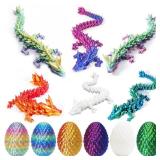 6pack 3D Printed Dragon Egg with Dragon Inside,Mini Crystal Dragon Fidget Toy, Surprise 3D Printed Animals Toy (6 Pack)