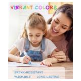 NewFamily Dustless Chalk for Kids, Colored Sidewalk Chalk With Holder,Non-Toxic Washable Toddlers Chalks Drawing Writing for Outdoor Art Play,Blackboard(12 Pcs)