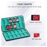 PERFECTSIGHT Switch Game Case Compatible with Nintendo Switch 2/OLED/Switch Lite, 24 Switch Game Holder Cartridge Case with 24 Game & 48 Micro SD Cards Storage, Kingdom Badge