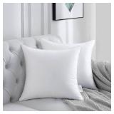 FAVRIQ 18 x 18 Pillow Inserts (Set of 2) - 18 Inch Square Interior Sofa Throw Pillow with 100% Cotton Cover - Decorative Pillow Insert Pair - White Couch Pillow