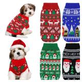 Yeyeplum 4 Pack Dog Ugly Christmas Sweater Puppy Cat Holiday Sweaters Santa Reindeer Snowman Snowflake Knitted Dog Christmas Outfit Winter Xmas Turtleneck Knitwear for Puppy Kitten Pets(XXXL)