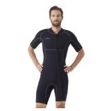Hevto Shorty Wetsuits Men 2mm Neoprene with Pockets Front Zip Short Wet Suit for Surfing Swimming SUP Snorkeling Diving (M2S-Black, XS)