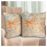 BUAEL Boho Floral Throw Pillow Covers 22x22 inch Set of 2,Boho Rug Geometric Floral Pattern Decor Double Sided Pattern Cushion Cover Soft Pillow Case Living Sofa Room Bed Square Pillow Cover