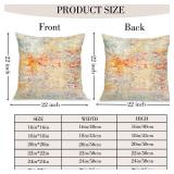 BUAEL Boho Floral Throw Pillow Covers 22x22 inch Set of 2,Boho Rug Geometric Floral Pattern Decor Double Sided Pattern Cushion Cover Soft Pillow Case Living Sofa Room Bed Square Pillow Cover