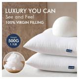 MIULEE Throw Pillows Inserts, Pack of 2 18x18 Inch 100% Virgin Fiber Filling Bed Couch Pillows