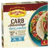 Old El Paso Carb Advantage Tortilla Rounds Taco Kit  Easy Meal Prep  8 Count  10.6 oz pack of 4