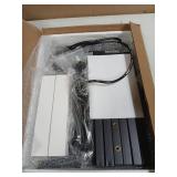 HLDIRECT C Shaped End Table with Charging Station, Couch Side Table with Storage Bag, Foldable TV Tray with 2 USB Ports and Outlets for Living Room, Bedroom, Rustic Brown - Retail: $40