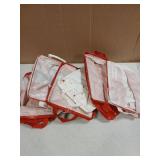 Maxcheck 6 Pcs Large Christmas Storage Basket Foldable Red Xmas Gift Basket Rectangle Merry Christmas Storage Boxes Bin Let It Snow Fabric Laundry Organizer with Handles for Cloth Toy - Retail: $27