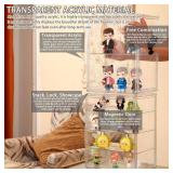 Clear Acrylic Display Case for Figures 4 Layer Adjustable Acrylic Boxes for Display Stackable Display Cabinets for Collectibles Action Figure Display Case for Shoe, Bread, Cosmetic, Handbag,2 Pack - R