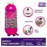 Happy Nappers: Pillow & Sleepy Sack: Medium - Pink Unicorn BeeBee - 54 x 20, 2-in-1: Plush Animal Opens Into Sleeping Bag, Soft Play & Nap Character, Kids 3+ - Retail: $55
