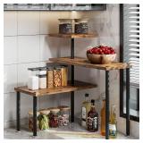 Dazioter Countertop Organizer Organization 3 Tier Kitchen Corner Shelves Adjustable Spice Storage Rack for Bathroom Coffee Area Over Sink (Black) - Retail: $23