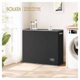 SOLEDI 180L Laundry Hamper 3 Section, Extra Large Laundry Hamper with Lid, Dirty Clothes Hamper with Sturdy Handle, Large Laundry Basket Organizer for Laundry Room, Bedroom, Hampers for Laundry - Reta