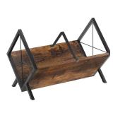 YINMIT Vinyl Record Holder, 80-100 LP Vinyl Record Storage Rack, Quick Assembly Vinyl Record Display, Retro Style Organizer for Magazine, Book, Files, Albums (Rustic Brown, 1 Tier) - Retail: $22