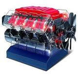 Playz V8 Combustion Engine Model Building Kit STEM Hobby Toy for Kids & Adults with DIY Guide & Realistic Parts Including Timing Belt  Cylinder Heads  Spark Plugs  Pistons  Ignition Wires  and More