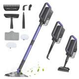 Gatlei Steam Mop Cleaner with Detachable Handheld Steamer, 6-in-1 Multi Accessories, Removable Water Tank, 23FT Power Cable, Lightweight, Steam Cleaner for sealed Hard Floors, Hardwood(Purple)