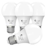 evelor A19 LED Light Bulbs,60 Watt Equivalent Daylight 5000K with E26 Base,Efficient 9W,800 Lumens Non-Dimmable LED Bulbs,15000 Hours, Ideal for Bedroom Living Room, 4-Packs - Retail: $8