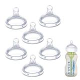 6 Pack Replacement Nipples Compatible with Dr Brown Wide Bottle, Silicone Nipples for Bottle, BPA-Free, Durable and Soft Nipple (S, Slow Flow) - Retail: $10