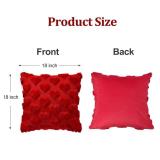 Valentines Day Decorations Pillow Covers - 18x18 inch Set of 2 Heart Shaped Pattern Faux Fur Soft Plush Throw Pillows Case for Indoor Outdoor Sofa Bedroom Living Room Festivals Anniversary Home Decor 