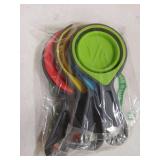 Collapsible Silicone Measuring Cups with 60ml/80ml/125ml/250ml - 4 Piece Set Kitchen Measuring Tools (4 Colors) - Retail: $7