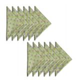 AVKA Studio Soft Washable Thin Cotton Dinner Napkins 18x18 inches - Set of 12 - Everyday Use or Dinner Party and Events - Green and Yellow Floral Lightweight Indian Block Print Fabric - Retail: $33