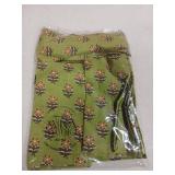 AVKA Studio Soft Washable Thin Cotton Dinner Napkins 18x18 inches - Set of 12 - Everyday Use or Dinner Party and Events - Green and Yellow Floral Lightweight Indian Block Print Fabric - Retail: $33