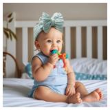NUARTNOS Baby Nylon Headbands Soft Hair Bow Elastics Hairbands Accessories for Baby Girls Newborn Infant Toddler Kids (Blue) - Retail: $8