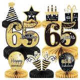 9 Pieces 65th Birthday decorations 65th birthday centerpieces for Tables Decorations Cheers to 65 Years Honeycomb Table Topper Happy 65th Birthday Decorations for Men and Woman Sixty-five Years Birthd