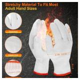 BBQ Gloves 50 Disposable nitrile Gloves with 2 Reusable Cotton Liners Guantes for Cooking Food Prep,Powder Latex Free,Heat Resistant for Grilling, Barbecue, Smoker Guante Heat Froof for Men - XLarge -