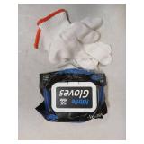 BBQ Gloves 50 Disposable nitrile Gloves with 2 Reusable Cotton Liners Guantes for Cooking Food Prep,Powder Latex Free,Heat Resistant for Grilling, Barbecue, Smoker Guante Heat Froof for Men - XLarge -