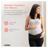 AZMED Maternity Belt Back Support - Adjustable Abdominal Binder for Pregnancy - Belly Band for Pelvic, Waist & Lower Back Comfort - Fits Up to 46 Inches - Black - Retail: $20