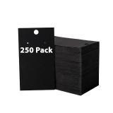 250 Pack Custom Earring Cards - Hanging Earring Display - Bulk Black (2x3.5 Inches) - Pack of 250 - Retail: $9