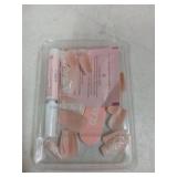 Valentines Day Glamnetic Press On Nails - Lace Blush | Glossy, Matte, Opaque, Medium Coffin Fake Nails, with Lace Detailing, Salon Quality | 15 Sizes - 30 Nail Kit with Glue - Retail: $20