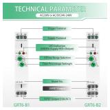 Delay Off Time Relay GRT6-B1 10A Adjustable Smart Relay, Delay Turn Off Electronic Timer in Din Rail, 0.1s-10 Days Wide Range Delay Factory Automation Time Universal Voltage AC DC 24V 240V - Retail: $