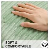 Simmore Decorative Spring Throw Pillow Covers 18x18 Set of 2, Soft Natural Plush Flannel Double-Sided Fluffy Couch Pillow Covers for Sofa Living Room, Sage Green - Retail: $18