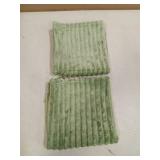 Simmore Decorative Spring Throw Pillow Covers 18x18 Set of 2, Soft Natural Plush Flannel Double-Sided Fluffy Couch Pillow Covers for Sofa Living Room, Sage Green - Retail: $18