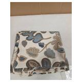 Mika Home Set of 2 Jacquard Tropical Leaf Pattern Throw Pillow Covers Decorative Pillowcase 20X20 Inches,Blue Cream - Retail: $26