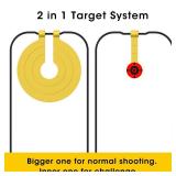 Atflbox Two in One Self-Healing Resetting Target, 8 Inch Gong High Caliber Spinner Target, Shooting Targets for Rifle, Pistol, Airgun, Handgun (Yellow) broke on top corner - Retail: $21