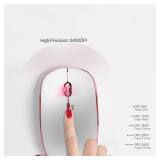 JOYACCESS Wireless Mouse for Laptop - Ultra Thin, Silent, 2400 DPI Portable Optical Mouse for Laptop,Computer,MacBook,Windows, Chromebook, PC (White + Pink) - Retail: $13