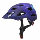 Kids Helmet, SIFVO Kids Bike Helmet Boys and Girls Children Bicycle Helmet with Cool Visor Helmet for Kids 5-14, Youth Bike Helmet Adjustable & Lightweight 50-57cm (B Starry Sky) - Retail: $31
