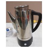 Elite Gourmet EC140 Electric 6-Cup Coffee Percolator with Keep Warm, Clear Brew Progress Knob Cool-Touch Handle Cord-less Serve, Stainless Steel - Retail: $48