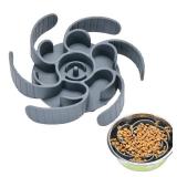 Slow Feeder Dog Bowls Insert,Third Generation upgradedSuper Firm Eating Bowl Cuttable for Large Breed and Medium Small Size Compatible with Regular Elevated Metal Glass Dog Bowl (Gray) - Retail: $7