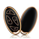 OFFCURVE Key Fob Cover for Hyundai Special Key Fob Case Cover Holder for Hyundai Ioniq 6 Grandeur GN7 KONA 2023 2024 Smart 5 Buttons Key Fob Accessories, Black - Retail: $6