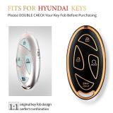 OFFCURVE Key Fob Cover for Hyundai Special Key Fob Case Cover Holder for Hyundai Ioniq 6 Grandeur GN7 KONA 2023 2024 Smart 5 Buttons Key Fob Accessories, Black - Retail: $6