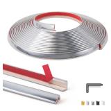 Art3d 20ft Outside Vinyl Corner Trim Peel and Stick for Tile and Wall Edges, Furniture Decoration Stainless Steel - Retail: $17