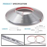 Art3d 20ft Outside Vinyl Corner Trim Peel and Stick for Tile and Wall Edges, Furniture Decoration Stainless Steel - Retail: $17