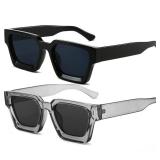 AIEYEZO Square Sunglasses for Women Men Square Thick Frame Sun Glasses Simple Designer Style Shades (Black/Grey + Clear Grey/Grey) - Retail: $23