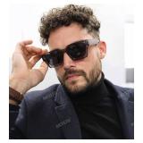 AIEYEZO Square Sunglasses for Women Men Square Thick Frame Sun Glasses Simple Designer Style Shades (Black/Grey + Clear Grey/Grey) - Retail: $23