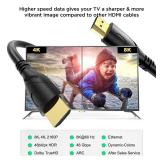 Jorenca 8K HDMI Cable 3ft(HDMI 2.1,8k@60hz,48gbps&4k@120hz,18gbps) Ultra High Speed Gold Plated Connectors,Ethernet Audio Return,Video 8K4K,Full HD1080p,3D Compatible with HDTV,Blu-Ray,PS3/4/5/9,ect -