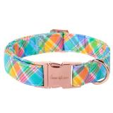 Unique style paws Easter Dog Collar Plastic Buckle Puppy Collar Colorful Plaid Puppy Collars for Small Medium Large Boys Girls Dogs - Retail: $13