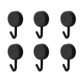 DHDestined Fateful 6 Pack Adhesive Hooks Cute Utility Hooks, Key Hooks for Wall Decorative, for Hanging Hat, Towel, Key, Towel Hook Wall Mount for Home, Kitchen, Bathroom, Office(Black) - Retail: $6